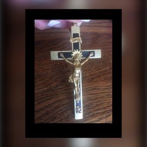 Rare antique French cross crucifix priest